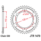 Звезда задняя (ведомая),(сталь) JT 1479.47ZBK