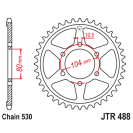 Звезда задняя (ведомая),(сталь) JT 488.44